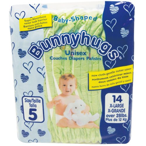 BUNNYHUGS DIAPERS X-LARGE 14CT.