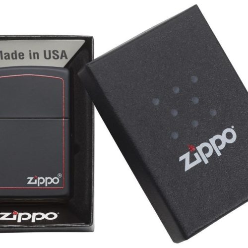 ZIPPO LIGHTER BLACK W/ZIPPO BORDER 218ZB ****NO RETURN****
