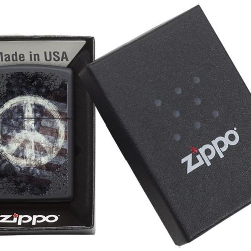 ZIPPO LIGHTER PEACE ON FLAG COLOR IMAGE(28864)****NO RETURN****