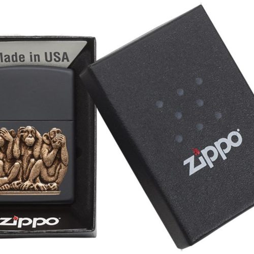 ZIPPO LIGHTER BLACK MATTE EMBLEM 29409 ****NO RETURN****