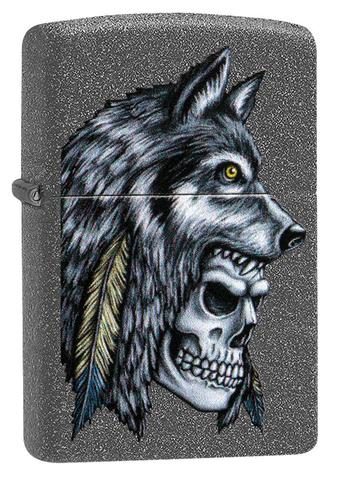 ZIPPO LIGHTER WOLF SKULL FEATHER DESIGN 29863 ****NO RETURN****