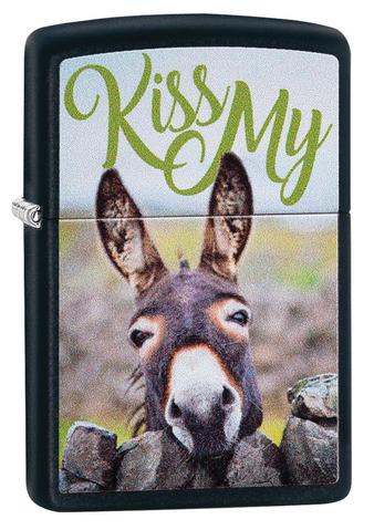 ZIPPO LIGHTER KISS MY DONKEY 29868 ****NO RETURN****