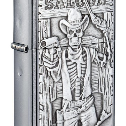 ZIPPO LIGHTER SALOON SKULL EMBLEM 49298****NO RETURN****