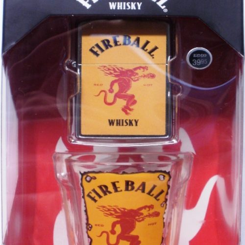 ZIPPO LIGHTER FIREBALL & SHOT GLASS SET****NO RETURN****