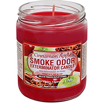 SMOKE ODOR CANDLE CINNAMON APPLE 13OZ.JAR. -YEAR-ROUND-