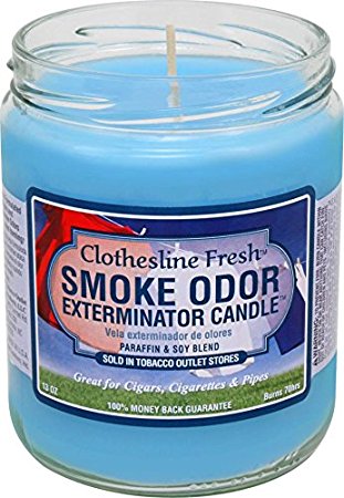 SMOKE ODOR CANDLE CLOTHESLINE FRESH 13OZ.JAR.- YEAR ROUND-