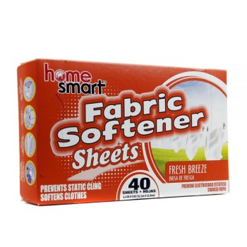 HOME SMART FABRIC SOFTNER SHEET BREEZE 40CT BOX