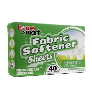 HOME SMART FABRIC SOFTNER SHEET MOUNTAIN FRESH 40CT BOX