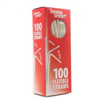 HOME SMART PLASTIC STRAWS 100CT. BOX