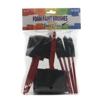 SMART VALUE PAINT BRUSH FOAM ASST. 10PCS
