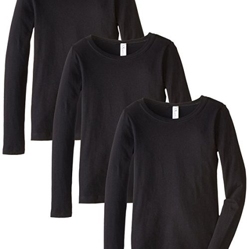T-SHIRT LONG SLEEVE BLACK X- LARGE 6 PK.
