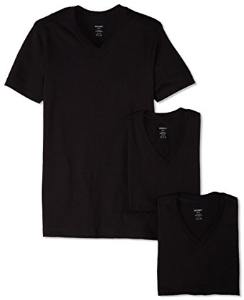 T-SHIRTS V-NECK MEDIUM 6 PK. SINGLES BLACK