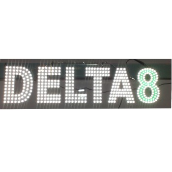 8 THC L.E.D SIGN WHITE WITH REMOTE CONTROL 1CT.