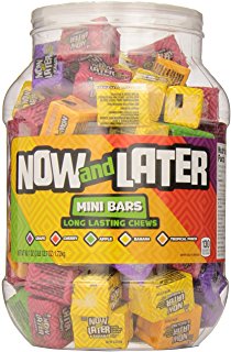 NOW & LATER MINI BARS ASSORTED FLAVORS 100CT JAR.