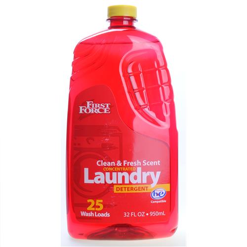 FIRST FORCE LAUNDRY DETERGENT CLEAN AND FRESH 32OZ BOTTLES