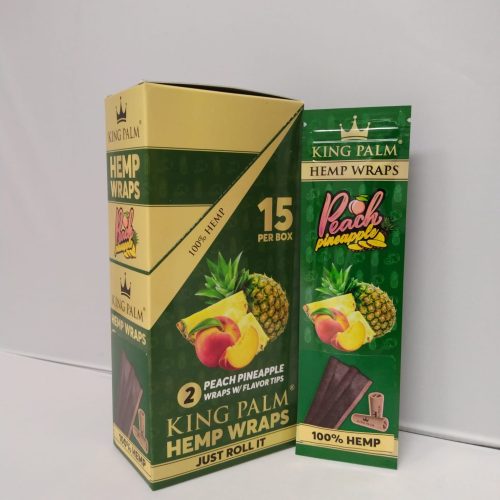 KING PALM HEMP WRAPS PEACH PINEAPPLE 15/2PK.
