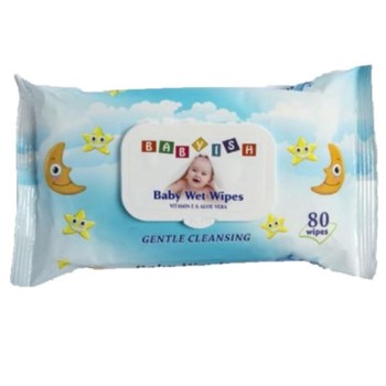 BABYISH BABY WIPES BLUE 80CT.