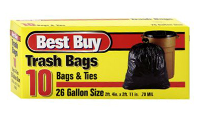 BEST BUY TRASH BAG 26 GALLONS 10 CT.