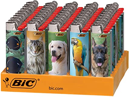 BIC LIGHTERS ANIMAL LOVERS 50CT. BOX.