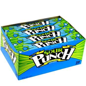 SOUR PUNCH STRAWS BLUE RASPBERRY 24CT. BOX