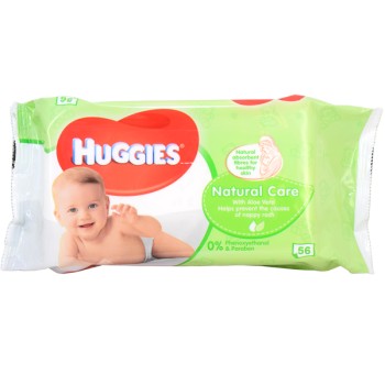 HUGGIES BABY WIPES NATURAL 56 CT PK