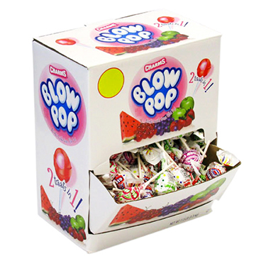 CHARMS BLOW POP ASSORTED 180CT. BOX.