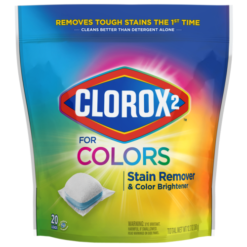 CLOROX FOR COLORS PODS 20CT. BAG.