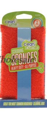 CLEAN HOME SCRUBBING SPONGES HEAVY DUTY 2PK.