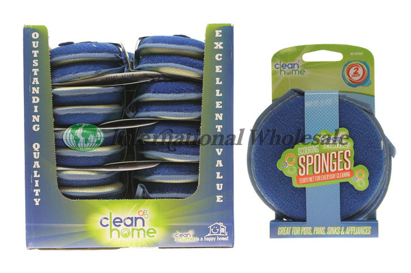 CLEAN HOME SCOURING SPONGES 2PK.