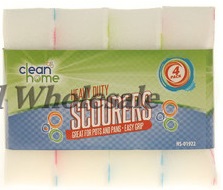 CLEAN HOME SCOURERS SPONGE HEAVY DUTY 4PK.