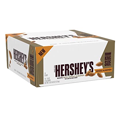 HERSHEY'S WHITE W/ ALMOND KING SIZE 18CT.BOX