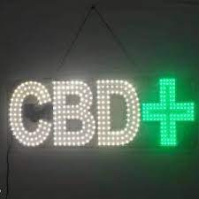 CBD+ L.E.D SIGN WHITE & GREEN 1CT.
