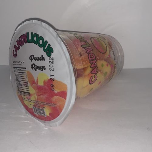 CANDY LICIOUS HALAL GUMMY PEACH RINGS 15CT BOX.