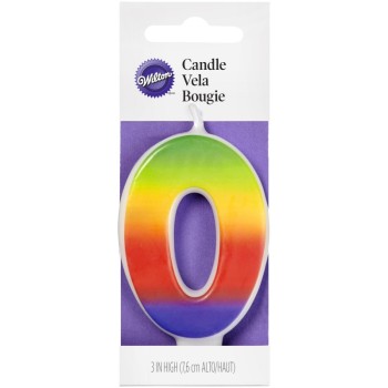 CANDLE NUMBER 0 RAINBOW 1CT.