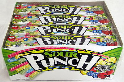 SOUR PUNCH STRAWS RAINBOW 24CT. BOX