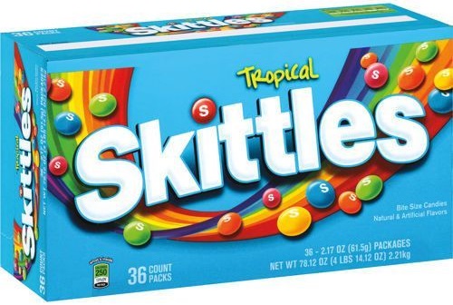 SKITTLES TROPICAL 36CT. BOX