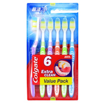 COLGATE TOOTH BRUSH MEDIUM EXTRA CLEAN 6PK.