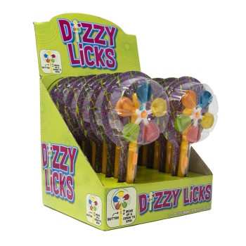 TOY CANDY DIZZY LICKS LOLLIPOP 12CT.