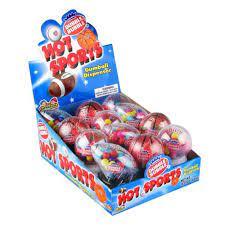 TOY CANDY HOT SPORTS GUMBALL DISPENSER 12CT.