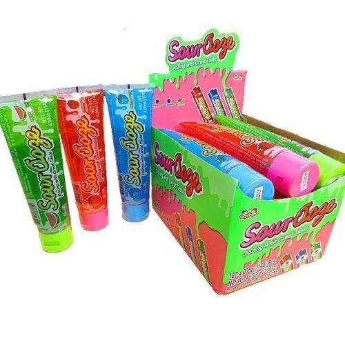 TOY CANDY OOZE SOUR TUBES 12CT. BOX.