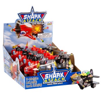TOY CANDY SHARK ATTACK PLANE 12CT.