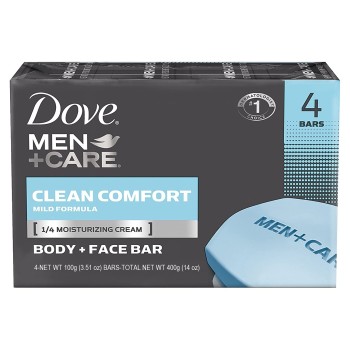 DOVE BAR SOAP MENS CLEAN AND COMFORT 4PK.