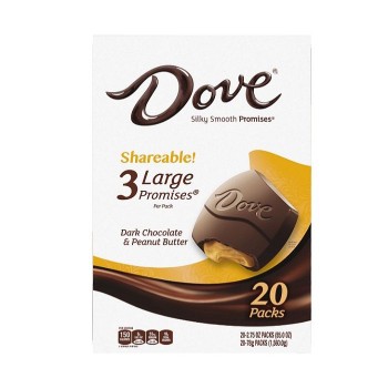 DOVE DARK PEANUT BUTTER KING 20CT. BOX
