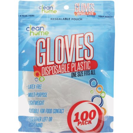 DISPOSABLE GLOVES PLASTIC 100PK.