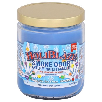 SMOKE ODOR CANDLE HOLIBLAZE 13OZ JAR SEASONAL ITEM