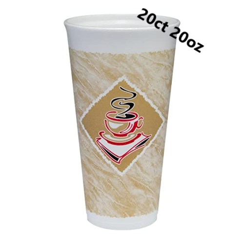 FOAM DRINK CUPS 20CT. 20OZ. CUPS