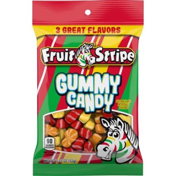 PEG BAGS FRUIT STRIPE GUMMY CANDY 3.25OZ. BAG