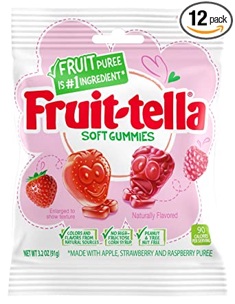 PEG BAGS FRUIT-TELLA GUMMIES STRAW. RASP. 3.2OZ.
