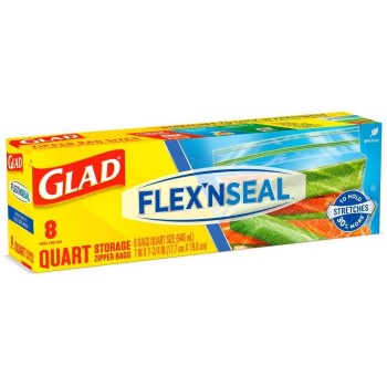 GLAD FLEX' N SEAL QUART STORAGE 8CT. BOX