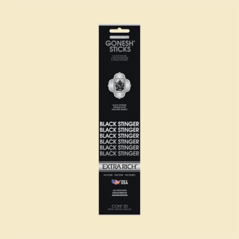 GONESH INCENSE BLACK STINGER 4PK.